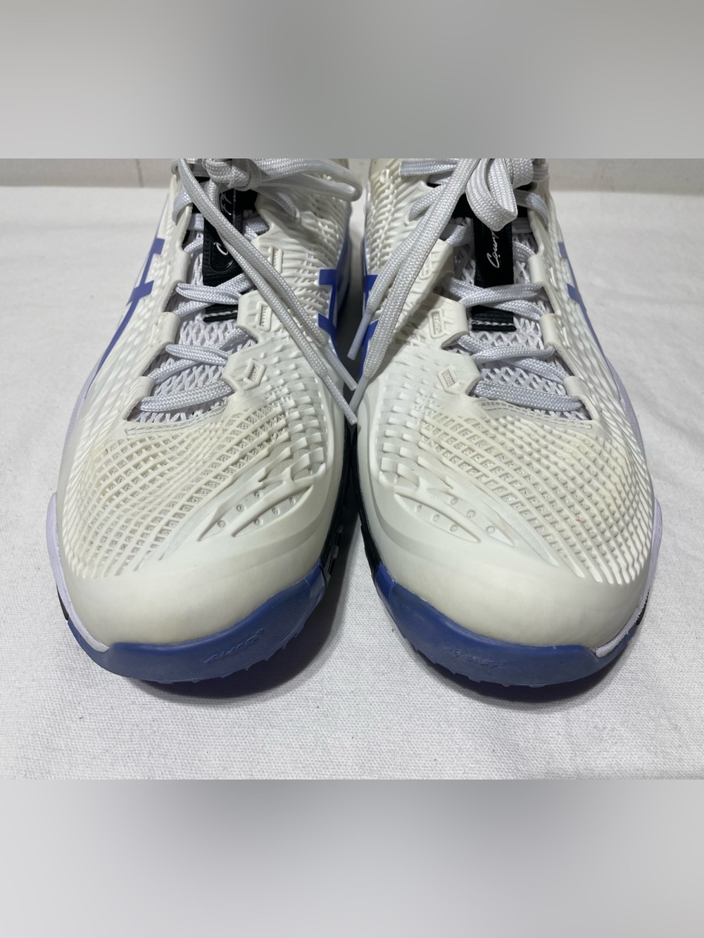 ASICS Gel Resolution 9 Tennis Shoes Mens 11.5 White Blue 1041A370 FlyteFoam - Picture 4 of 16